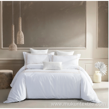 White cotton hotel bed linen sheet bedding sets